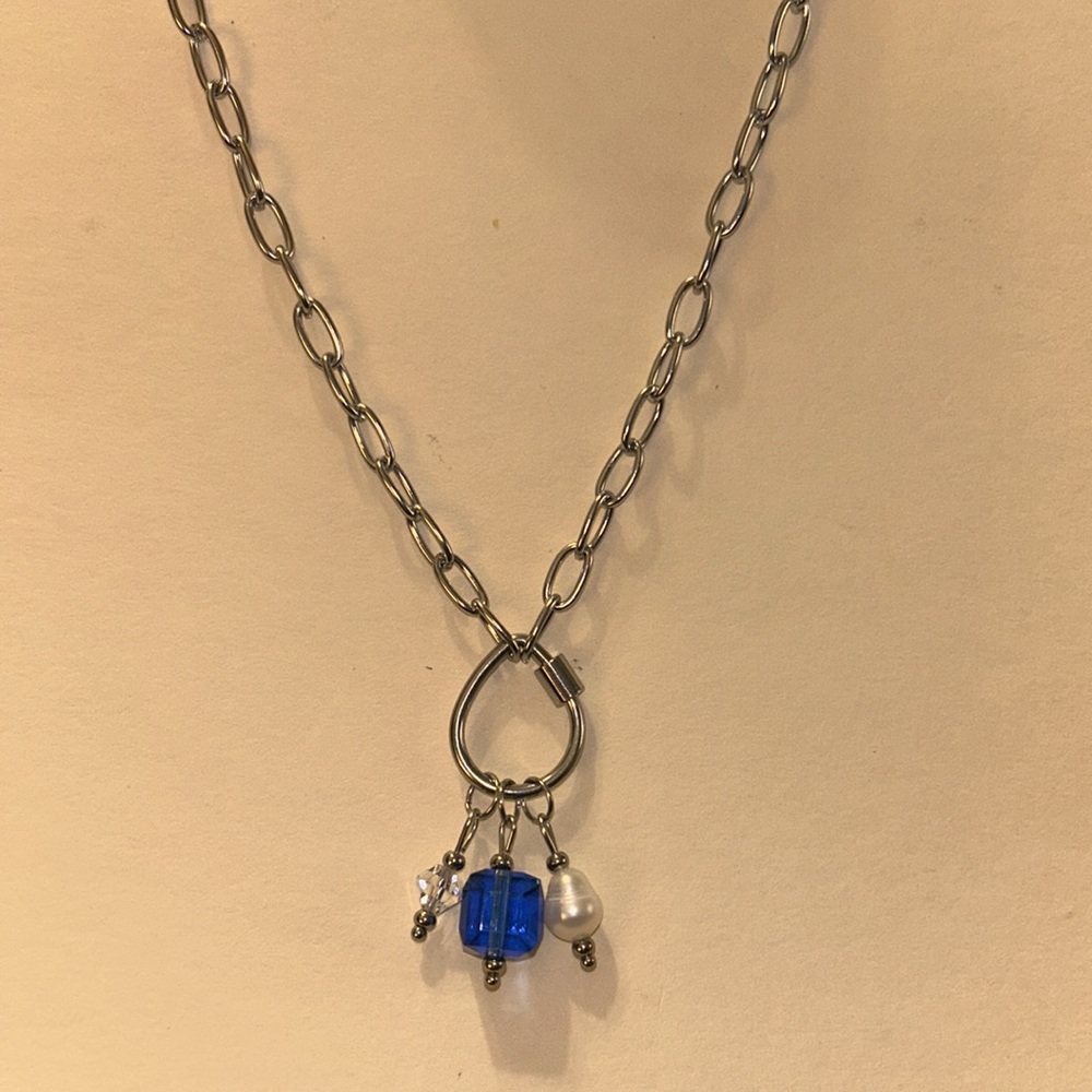Paper Clip Carabiner Charm Necklace